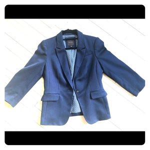 Navy Blazer Size S 3/4 Sleeve Single Button